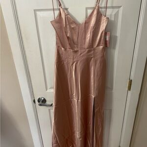 Elegant Pink Satin Dress